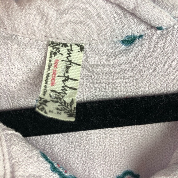 Free People Printed Light Purple Long Sleeve Top - Picture 2 of 6